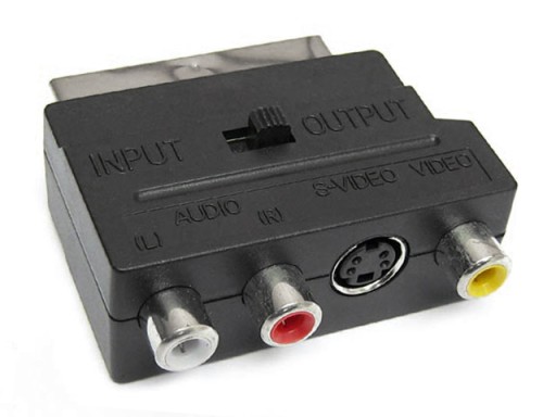 AV SCART/EURO-3xRCA+SVHS adaptér s prepínačom smeru