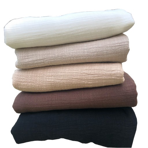 LuxTextil MUSLÍN DVOJITÁ GÁZOVÁ LÁTKA 100% BAVLNA 125g/m Jednofarebná 155cm