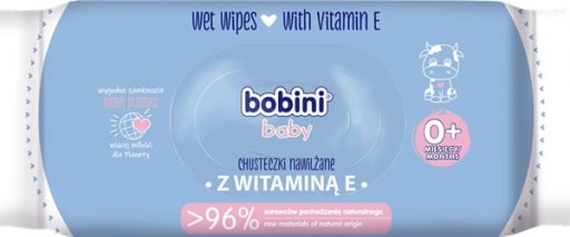 BOBINI vlhčené obrúsky pre deti s Vit E 60 ks