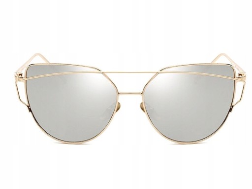 Dámske zlaté glam oko kovové mačacie okuliare UV400 SLR Gold BOHO