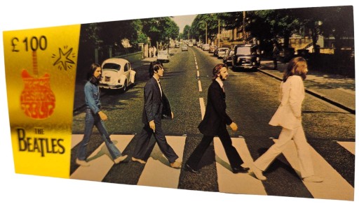 Jedinečný darček zberateľských bankoviek s pozlátenými bankovkami THE BEATLES