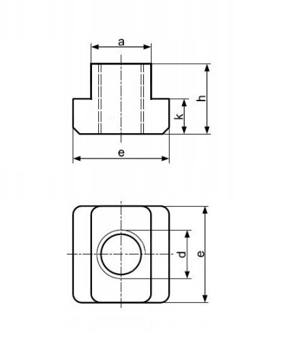 T-matica, drážkový kameň M6x8 35HRC
