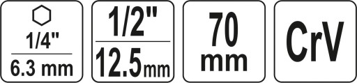 ADAPTÉR NA ZÁSUVKY 1/2 70MM YT-04627 YATO