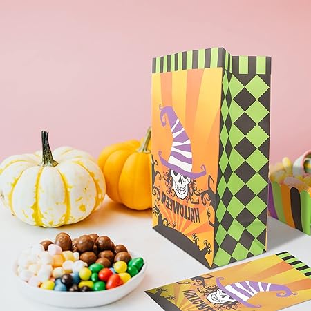 Bonboniéra Halloween papierové tašky samolepky sada 12 ks