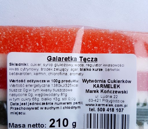 Dúhové želé 210 g Karamel