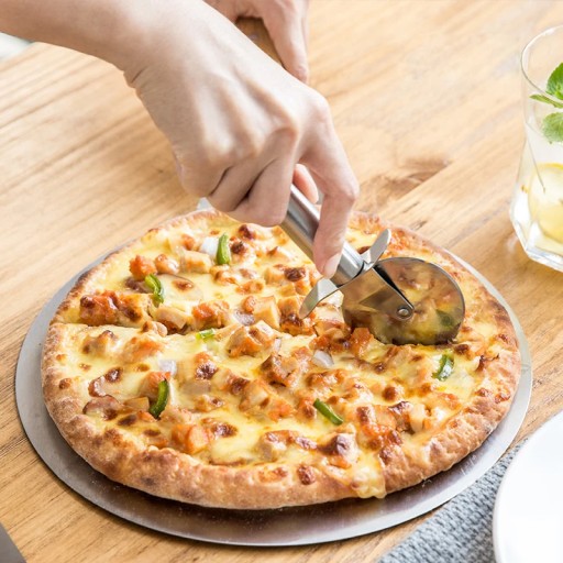 NÔŽ PIZZA KRÁJAČ KRUHÁ KOĽAJNIČKA NA REZANIE PIZZOVÉHO KOLESA OSTREJ OCELE