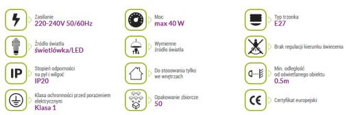 Závesné svietidlo UNO E27 biele Ideus