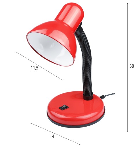 NOČNÁ ŠKOLSKÁ LAMPA, ČERVENÁ