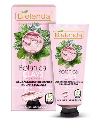 Bielenda Botanical Clays krém s ružovým ílom