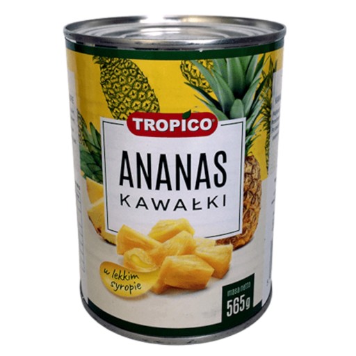TROPICO Ananásové kocky v light sirupe 565g