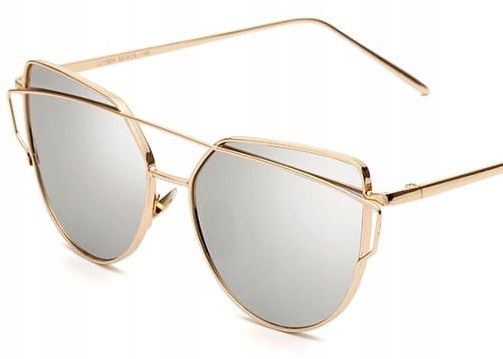 Dámske zlaté glam oko kovové mačacie okuliare UV400 SLR Gold BOHO