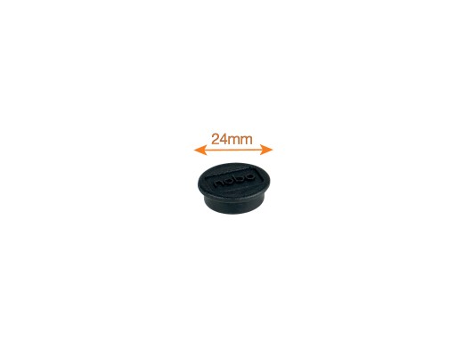 Tabuľové magnety 24mm, čierne (10 ks) 1915291 NOBO