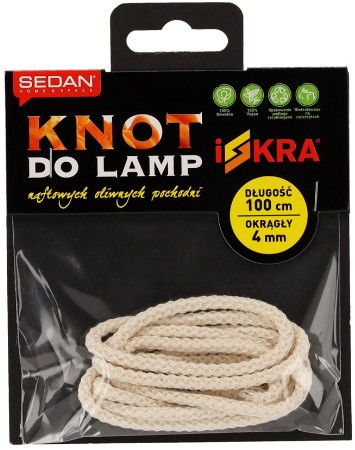 WICK na sviečky, petrolejky, baterky, priemer 4mm 100cm