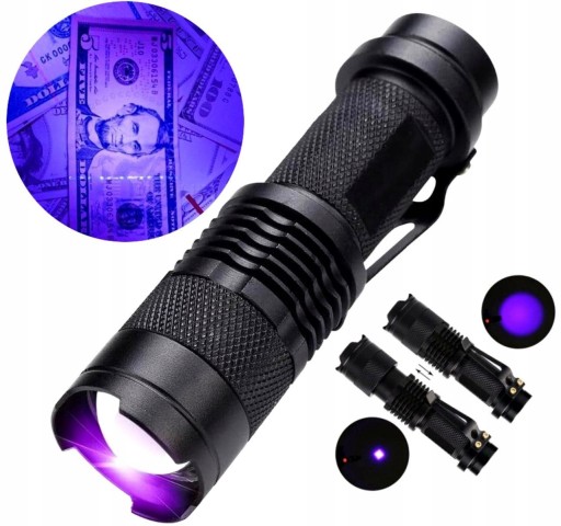 Tester UV Baterka Detektor LED dióda Tester diód BANKNOTE Amber Moč