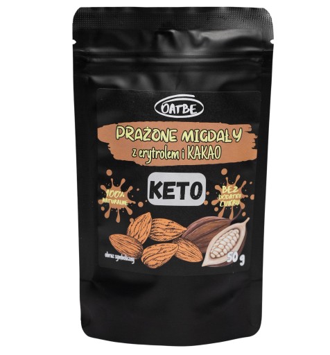 OATBE KETO Pražené mandle s erytritolom a kakaom | Bez pridaného cukru |