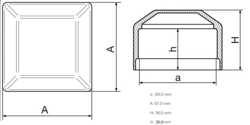 Vonkajšia krytka pre profil 80x80 mm