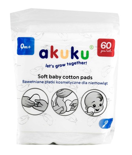 AKUKU BAVLNENÉ KOZMETICKÉ VLOŽKY VEĽKÉ VÝMENNÉ 60