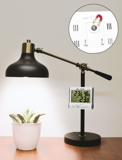 LCD TEPLOMER MINI METEOSTANICA POČASIE HYGROMETER SADA MAGNETOV NA BATÉRIU