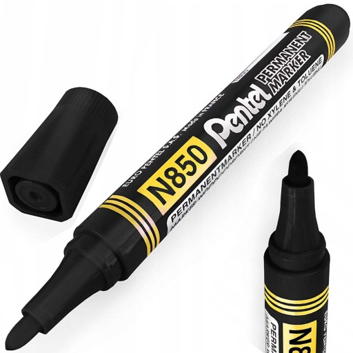 Permanentný popisovač PENTEL N850, okrúhly, čierny, univerzálny PREMIUM