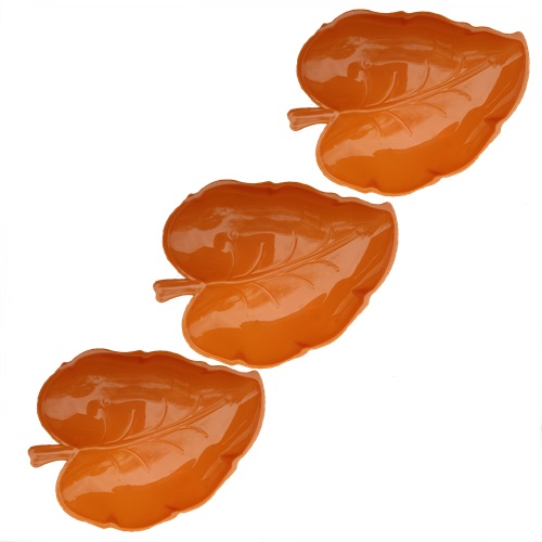 Podnos na taniere, 3 ks, plastový, 23 cm, oranžový list