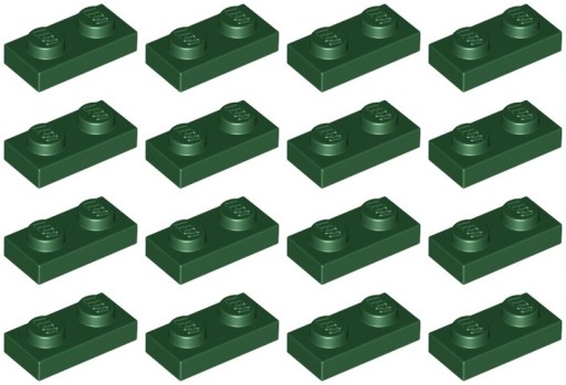 LEGO PLATE 3023 1x2 tmavozelená (6g) 16 ks.