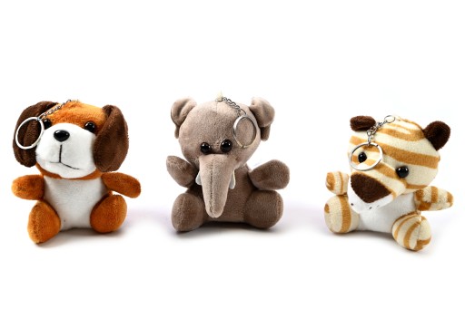 MEDVEĎ SLON TIGER PLYŠOVÝ KRÚŽOK NA KĽÚČKY MÄKKÝ MASKOT RÔZNE FARBY