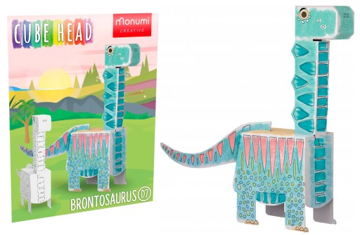 Monumi Cubehead Dino 3D omaľovánka brontosaurus