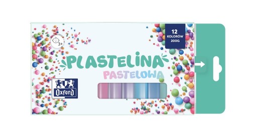 PASTEL OXFORD školská plastelína, okrúhla, 12 farieb