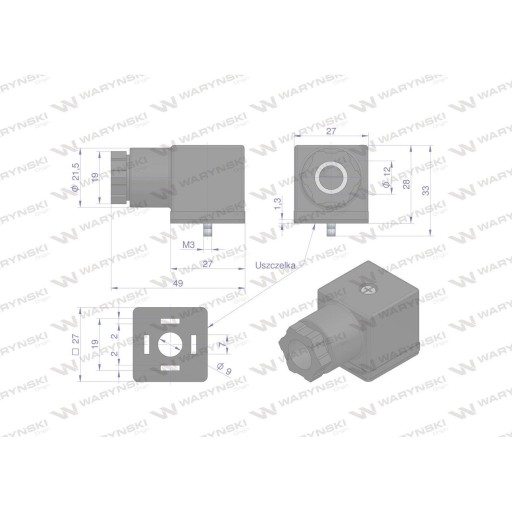 Elektrická zástrčka (čierna) 12V 24V (SP666) pre napájanie elektromagnetických cievok
