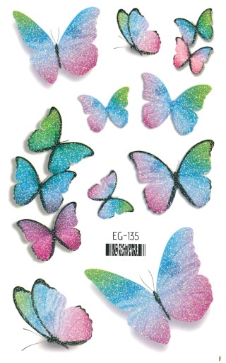 Umývateľné tetovanie pre deti GLITTER BUTTERFLIES EG135