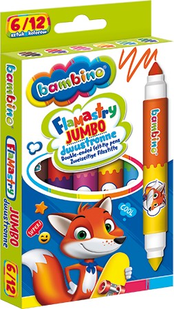 12 značiek COL. 6KS OBOJSTRANNÉ JUMBO BAMBINO