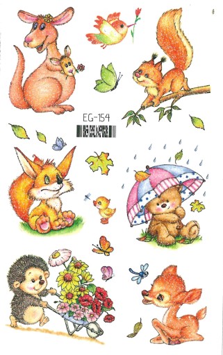 Umývateľné tetovanie pre deti GLITTER ANIMALS EG154