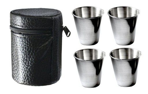Kovové turistické okuliare 4 kusy + súprava pevného puzdra