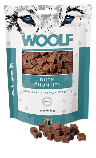 WOOLF DUCK CHUNKIES prírodná pochúťka z kačacích kociek 100g