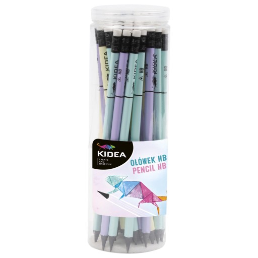Trojhranná školská ceruzka s gumou, tvrdosť HB, PASTEL Kidea