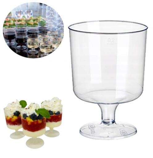 Plastové poháre na víno Dezertný pohár 200ml REUSE 10 ks