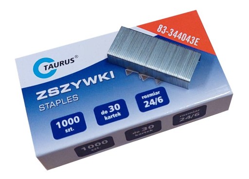 ZOŠÍVAČKY 24/6 1000 KS, OSTRÉ, STRIEBORNÁ FARBA