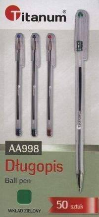 Guľôčkové pero 0,7 mm AA998 Titanum GREEN vymeniteľné značkovacie pero dopĺňa najlepšie atrament