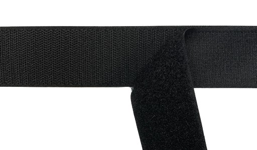 Sada pások na suchý zips, 38 mm, čierny Alfatex