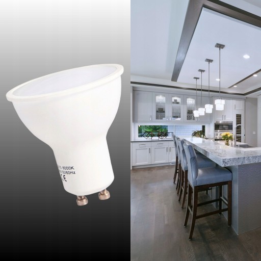 GU10 LED ŽIAROVKA 9W = 75W NEUTRÁLNA FARBA 4000K NEBLIKAJÚCA EFEKTÍVNA
