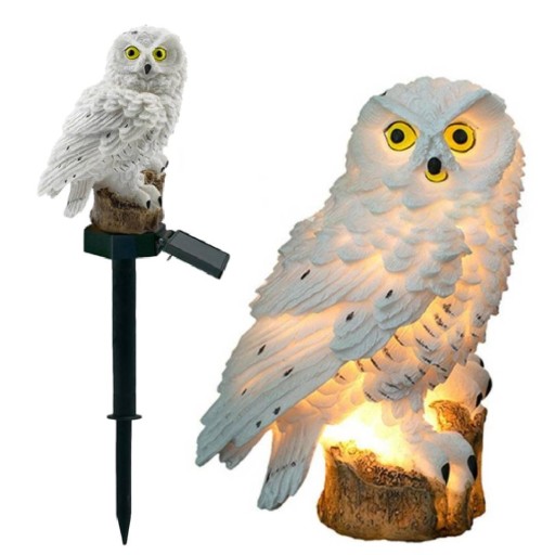 ZÁHRADNÁ SOLÁRNA LAMPA SOVA, VODEODOLNÁ, VEĽKÁ LED