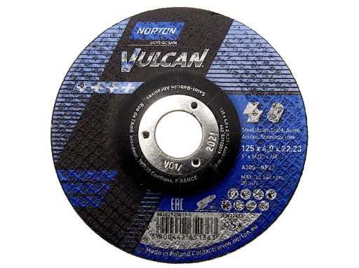 Brúsny kotúč T27 125x4,0x22,23 Metal/Inox Norton Vulc