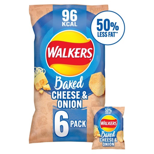 WALKERS Rúra Pečené syrové a cibuľové lupienky 6x25g