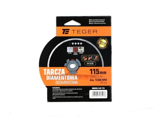 Segmentový diamantový kotúč 115x22,23 mm na rezanie betónu TEGER