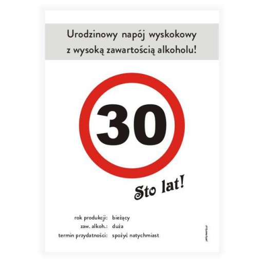 narodeninové etikety na ALCOHOL vodka 30. narodeniny