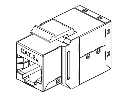 RJ45/8P8C kat.6A STP konektor, tienená zásuvka-zásuvka, typ KEYSTONE