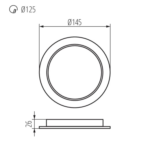 LED downlight panel, zápustné svietidlo LL AZOV 12W NW