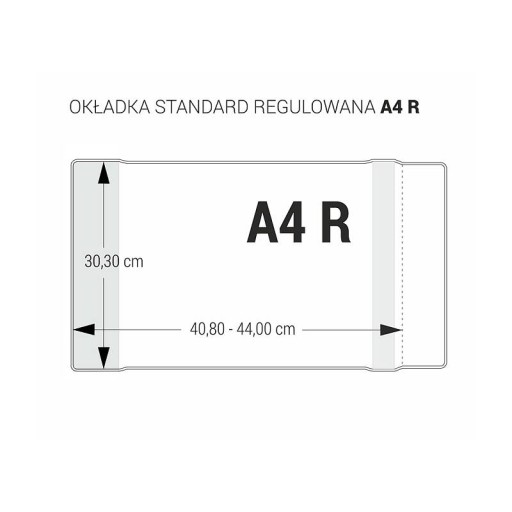 Obal A4R, nastaviteľný, 30,3 cm x 40,8-44 cm kryštál