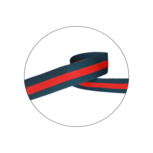 Grograin páska 30MM prúžok ZELENO-ČERVENÁ 1MB 3183