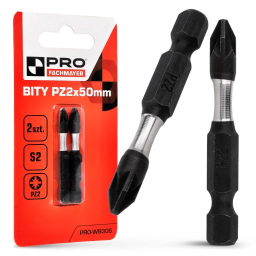 Nárazový bit PZ2 Nárazový bit 50mm | Nárazový bit pre skrutkovač 2 ks.